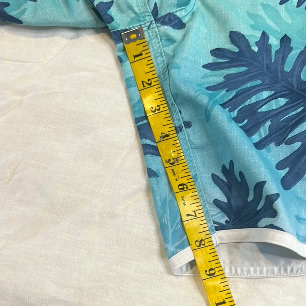 Rip Curl Blue and Green Board Shorts with Tropical Print